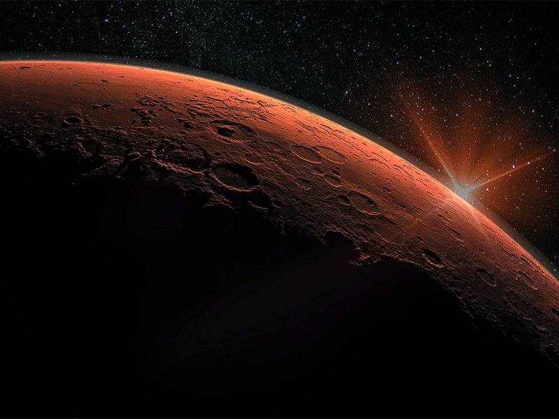 A close up of Mars