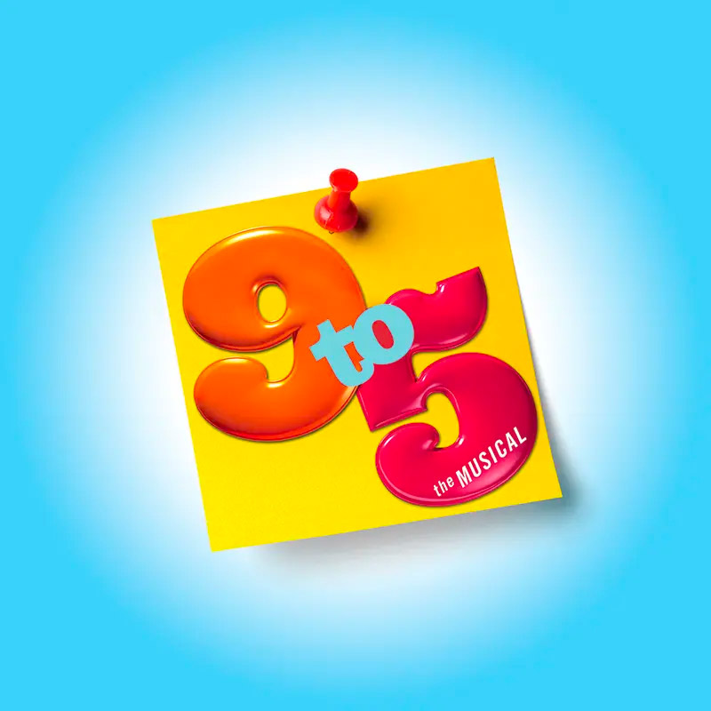 Against a light blue background is pinned a yellow Post-It note with 9 to 5 in large orange and red numbers.